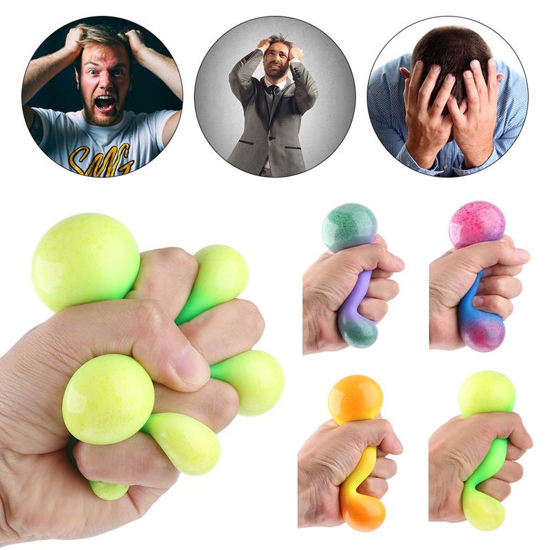 Product Introduction of Children Stress Relief Decompression Toy Funny Soft Foam TPR Squeeze Balls Fidget Toys Change Color 12