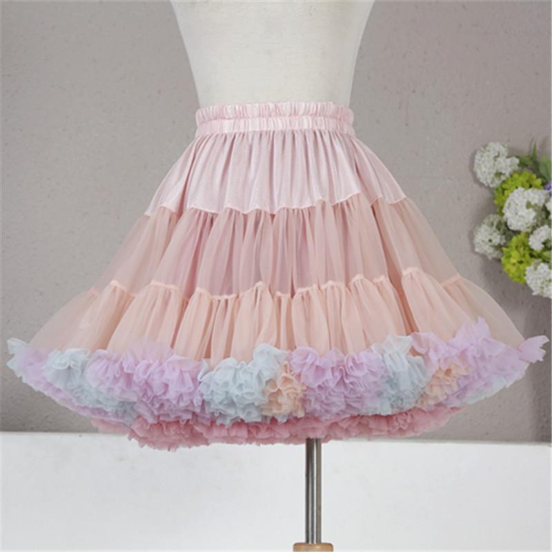 Product Introduction of Plus Size TUTU skirt lolita skirt support rainbow fart parent-child soft yarn lolita dress cotton candy mesh half skirt 2