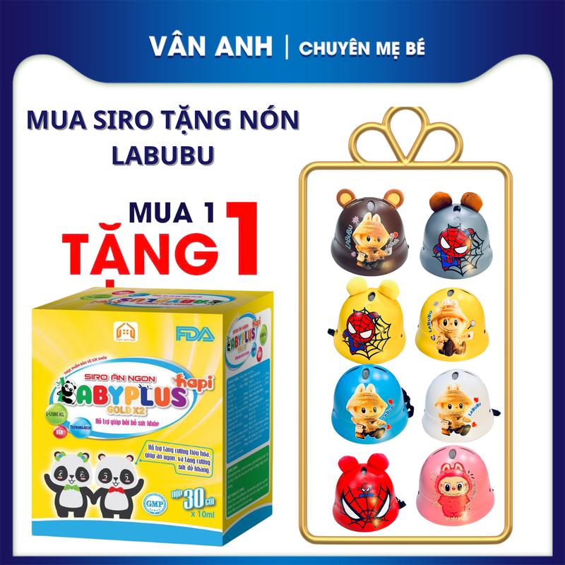 Siro Ăn Ngon Babyplus 30 gói 10ml - Hỗ Trợ bổ sung acid amin,vitamin,kẽm Gíup bồi bổ sức khỏe ,Tăng cường tiêu hóa và sức đề kháng Hỗ trợ cho bé ăn ngon miệng , siro ăn ngon tặng kèm nón dha giúp