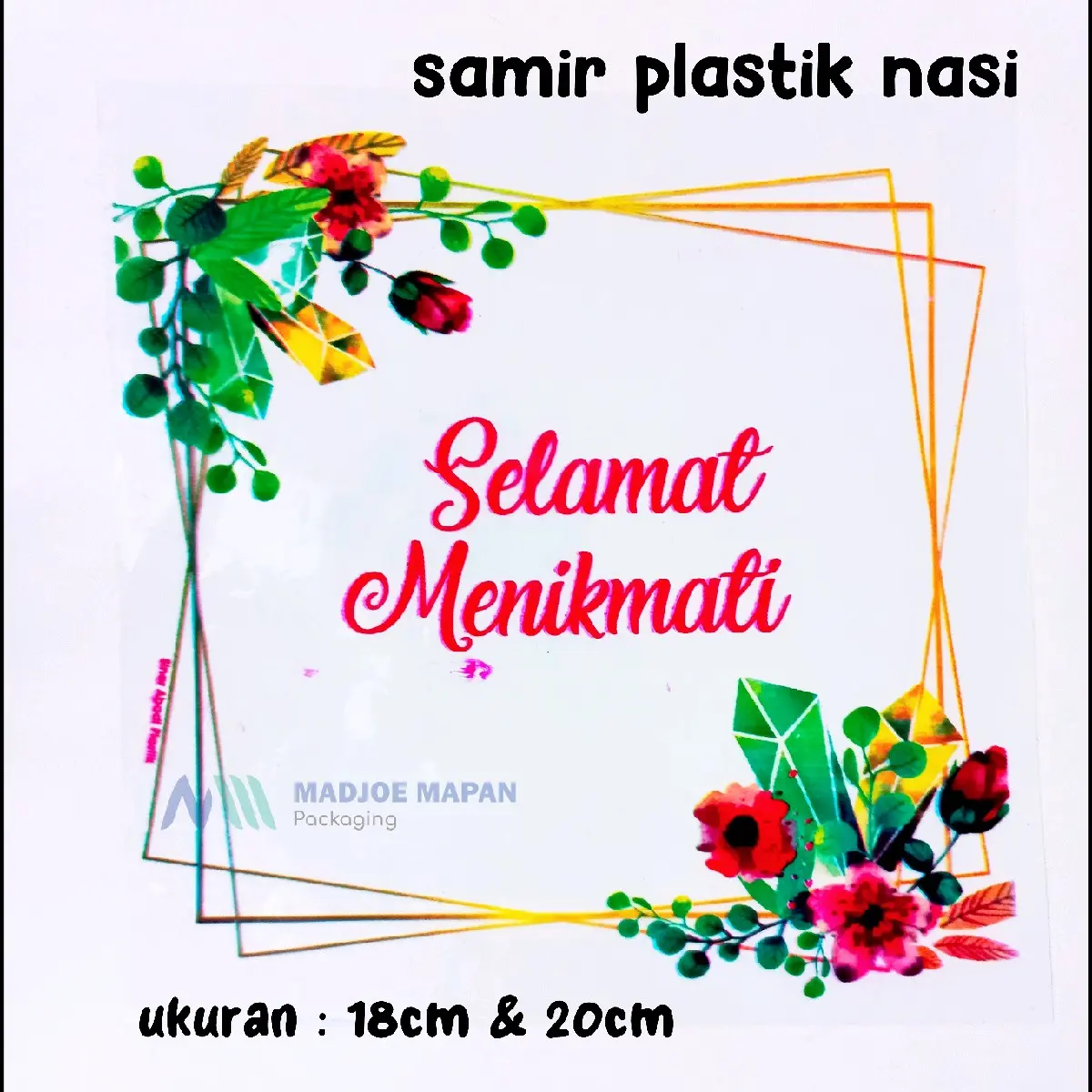 samir plastik selamat menikmati dus nasi kotak 18cm dan 20cm