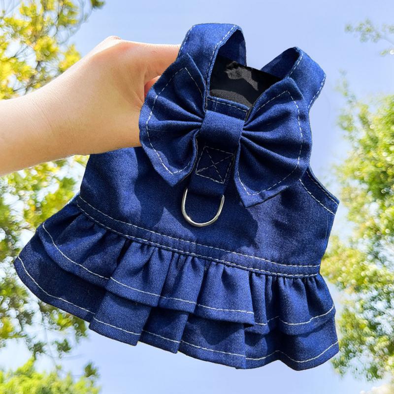 Kejixsa-Váy Denim Phong Cách Thú Cưng, Áo Vest Ngoài Trời, Quần Áo Không Tay Cho Chó Con, Quần Áo Bó Sát 8
