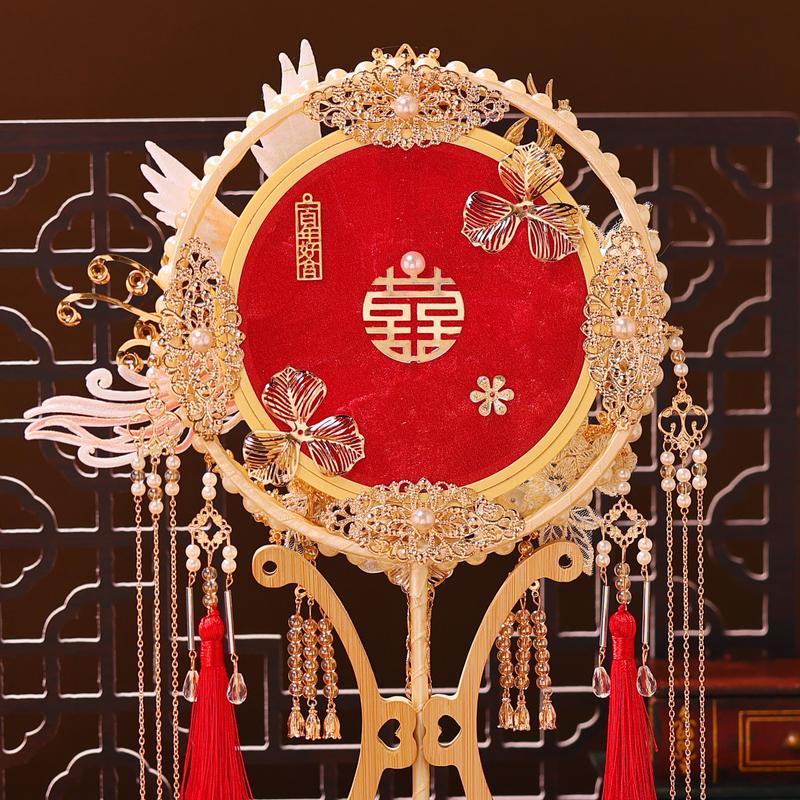 Quạt Đám Cưới, Phong Cách Trung Quốc, Cho Cô Dâu, Váy Cưới Thành Phẩm, Quà Tặng Cho Bạn Thân, Quạt Tròn Hanfu, Quà Cưới Mới, Quạt Decor 5