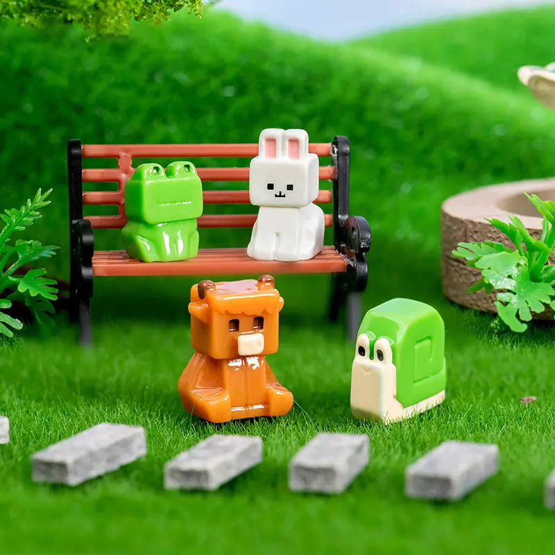 Tượng Động Vật Mini, Hình Vuông, Gấu Trúc Và Thỏ, Tượng Nhỏ Đồ Trang Trí Cảnh Quan Bằng Resin, Để Trang Trí Nhà Cửa, Quà Tặng, Phụ Kiện Bàn, 1 Cái 1