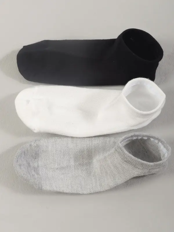 Women's 10 Pairs Solid Ankle Socks, Plain Comfy Breathable Knit Socks for Women, Multipack Women Socks for Summer Daily Wear, Low Cut Socks, Womens Clothes 4