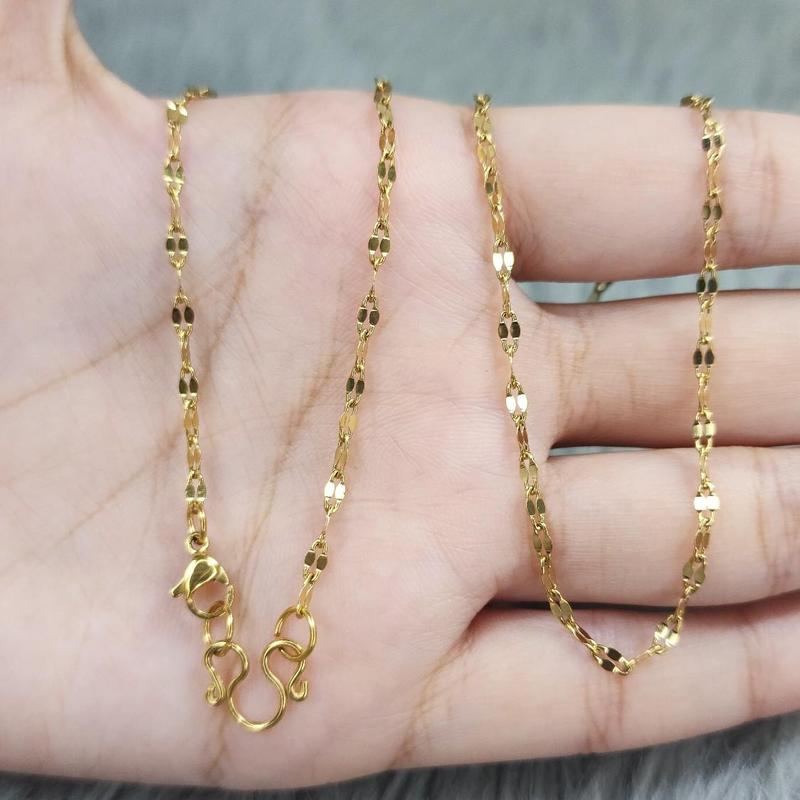 Product Introduction of 《ส่งด่วนจากไทย》JL ลายBS จันทร์กระพริบ (ลายทองแท้) เงาสวย เล่นแสงวิบวับ สร้อยคอสแตนเลสแท้ งานเลเซอร์ ไม่ลอก ไม่ดำ ใส่อาบน้ำได้ 31