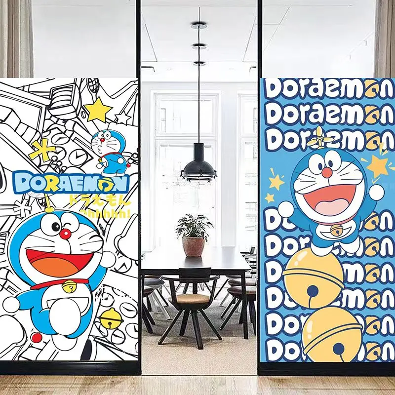 Phim Dán Cửa Sổ, Thiết Kế Hoạt Hình, Trong Suốt, Chống Lộ, Họa Tiết Doraemon, Thích Hợp Cho Phòng Tắm Và Phòng Ngủ, Trong Suốt, Chống Lóa 4