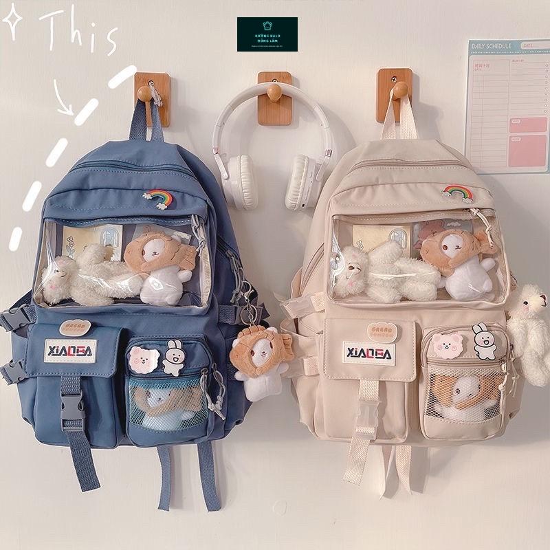 Product Introduction of Balo Ulzzang Hàn Quốc Thời Trang Đi Học Đi Chơi Phối Lưới Chống Thấm - BL HỒNG LÂM 0