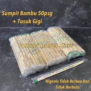 Sumpit Bambu 50pasang + Tusuk Gigi - Sumpit + Tusuk Gigi