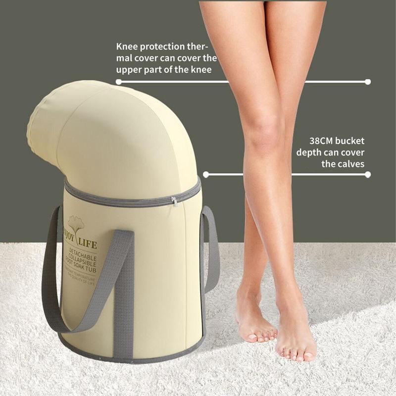 Foot Bath Bucket, Warm To The Knees and Legs, Foldable Foot Bath Bucket, Portable Travel Foot Massage Bucket with Handle 2