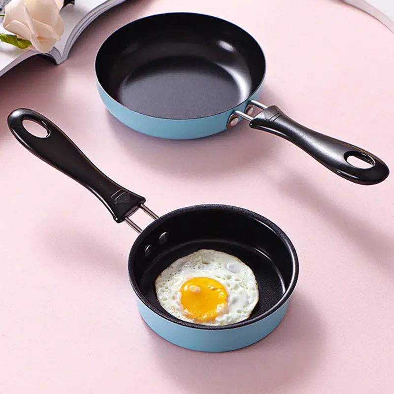 Mini Frying Pan Stainless Steel Prevent Stick Induction Pot Round Breakfast Small Fry Egg Pan With Long Handle Kitchen Gadgets frying  pan non stick  pan Cookware Set