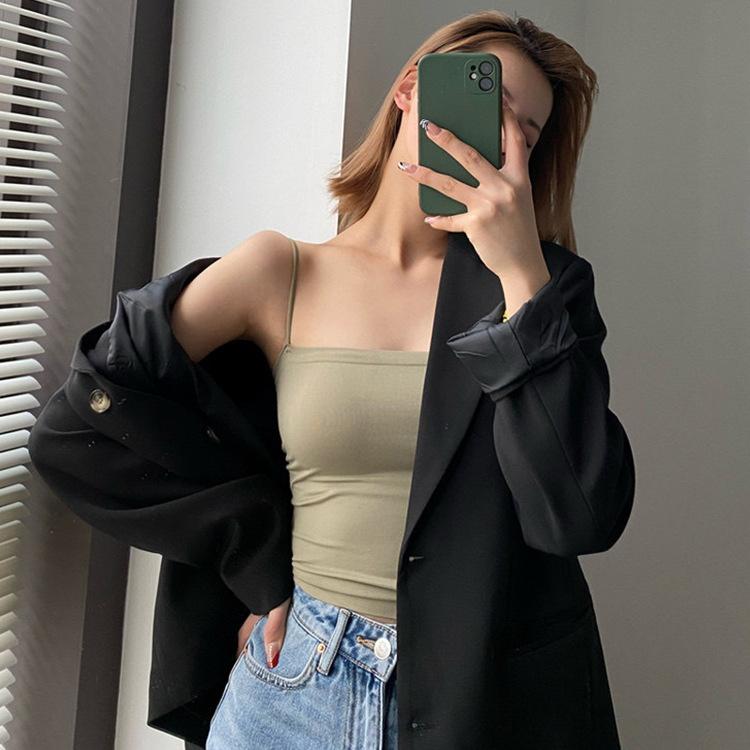 Product Introduction of Popular/Style Seamless Camisole Oil Painting/Girl 1806 Long Vest Sexy Sports Solid Color Bra One Piece Underwear Women Womenswear Tops 5