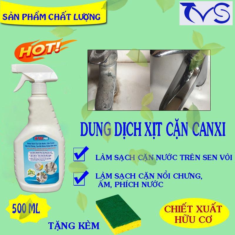 Bình xịt tẩy sen vòi inox ht01, tạo độ bóng cho sen vòi HT01 - TVS01 -60ML chai lớn, bình xịt tẩy cặn canxi trên inox HT01 tiện dụng tặng ngay pad chà rửa 0