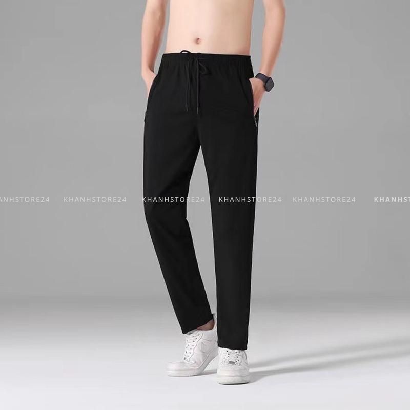 (Túi có khoá kéo ) Quần Thể Thao Nam Nữ Dài Trơn Basic , Ống Suông Thun Poly Unisex Gym Tập Gym Yoga