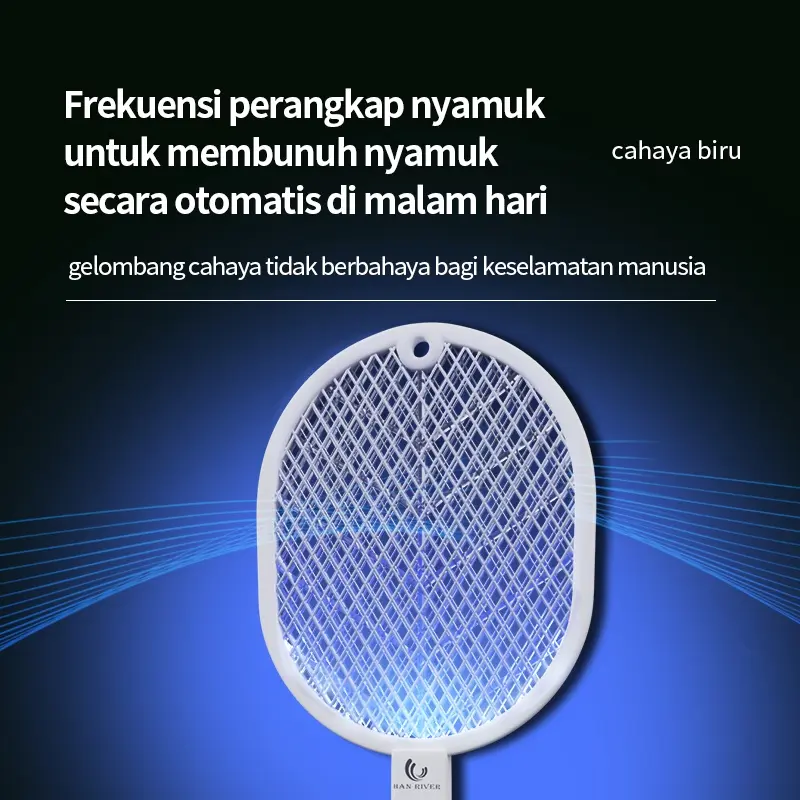 【COD】Homelix Raket nyamuk 3 in 1 Mosquito killer HRDWP01WT putih Baterai Listrik Kabel 4