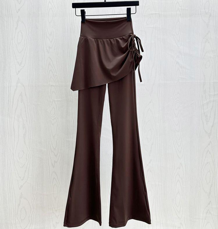 Product Introduction of 2024 Autumn and Winter New Fake Two-Piece Yoga Bell-Bottom Pants Women's Anti-Exposure High Waist Hip Lift Skinny Slimming Sports Culottes Womenswear Lingerie Comfort Basic 9