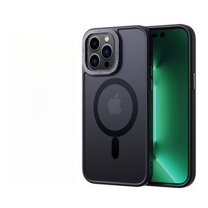 MANLENO Luxury Matte MagSafe Case for iPhone 16 15 14 13 12 Pro Max Plus Case Magnetic Casing Wireless Charge Metal Camera Frame Shockproof Hard Protective Cover Protection Phonecase