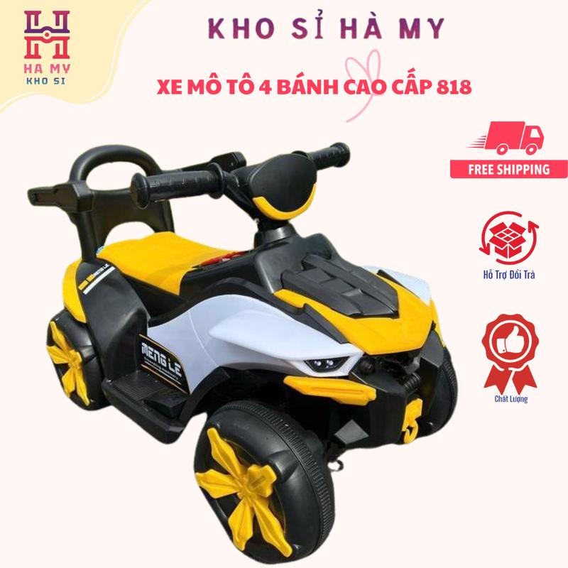 Xe Máy Điện Trẻ Em Mã 818-B Có Đèn Nhạc, Bàn Đạp Chân Ga, Sẵn Bình Ắc Quy Và Sạc Điện Cho Bé Từ 1 Đến 5 Tuổi - Kho Sỉ Hà My Đồ Chơi Cao Su
