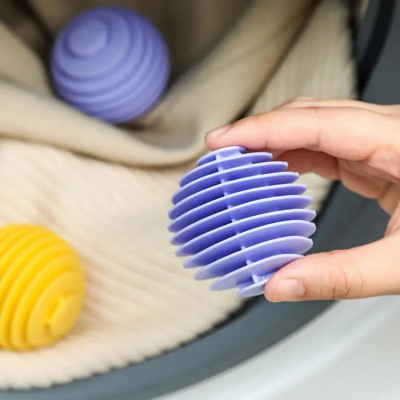 Reusable Magic Laundry Ball, 3 Counts Soft Anti-winding Clothes Cleaning Tool, Household Washing Machine Clothes Dryer Ball 4