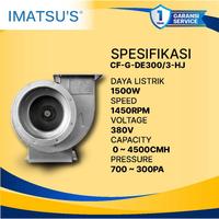 Gambar IMATSU'S Centrifugal Fan DE300 Blower Keong 380V High Pressure 700Pa Industrial Ventilation Exhaust Blower dari Kipas Online CKE Kab. Tangerang 2 Tokopedia