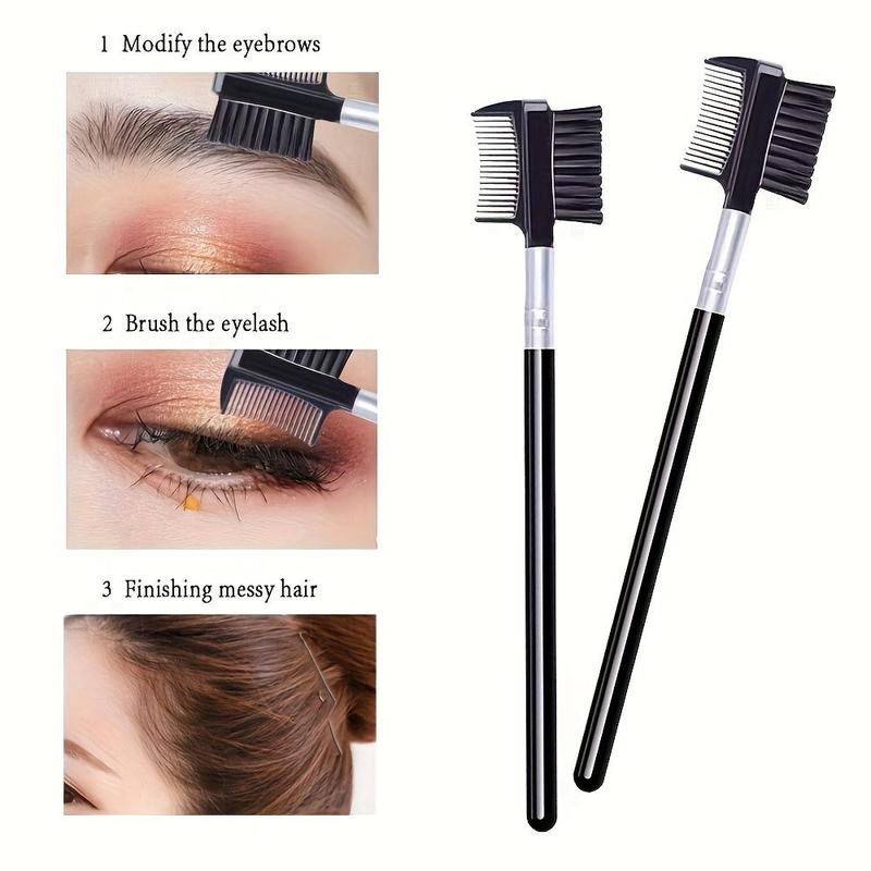 Eyelash Curler & Eyebrow Brush Kit, 1 Count Eyelash Curler & 1 Count Comb & 1 Count Double-sided Eyebrow Brush & 3 Counts Mascara Brush & 6 Counts Curler Pad 6