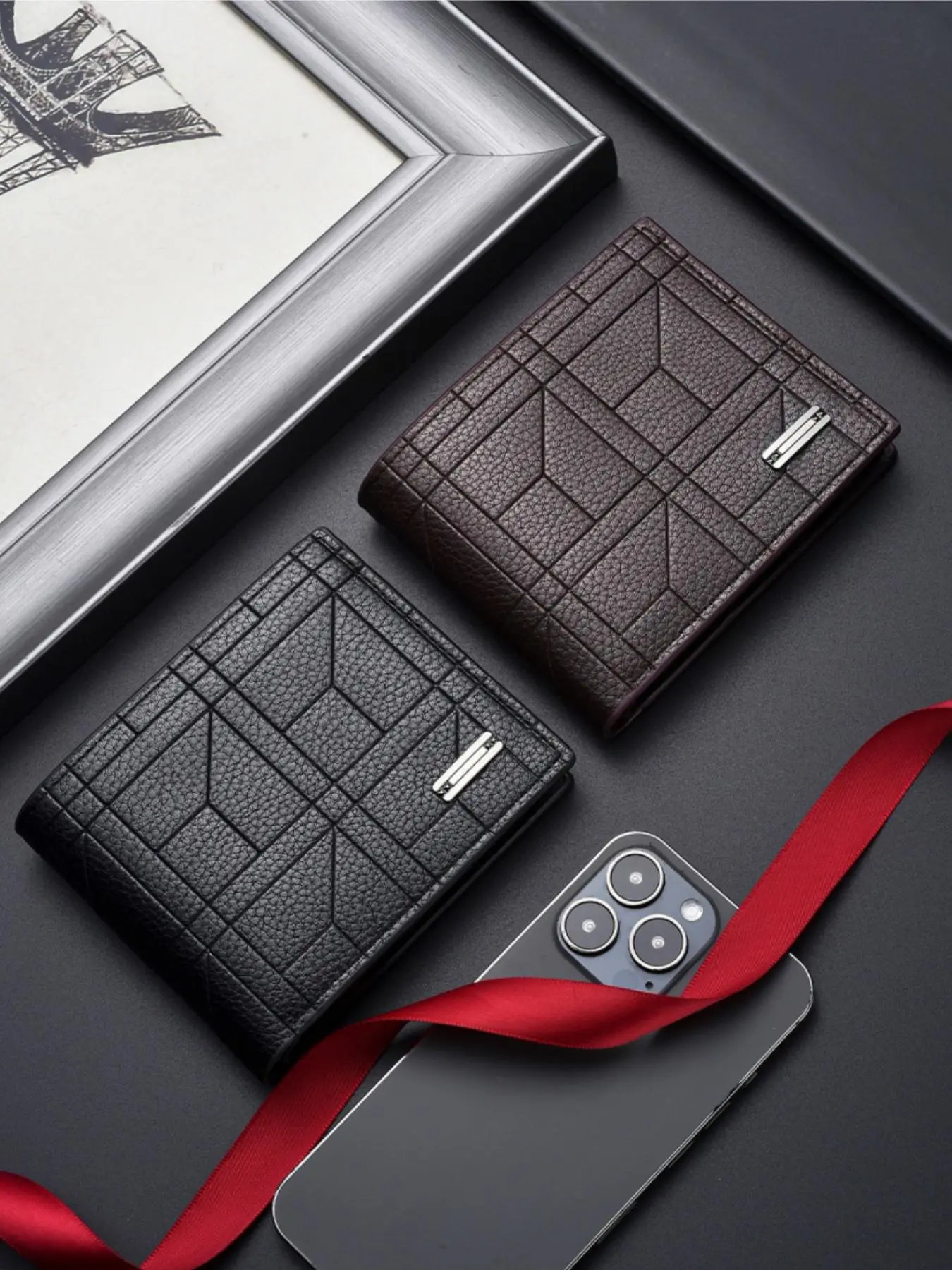 Men's Minimalist Casual Plain Color Wallet with Multiple Card Slots, Business Style Portable Card Holder, Fashionable Wallet for Daily Use
