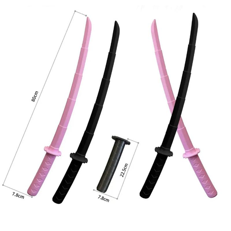 Product Introduction of 3D printing cosplay samurai knife telescopic samurai knife adult toy large gravity knife decompression fun friend gift 4