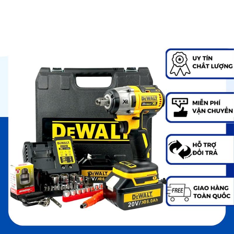 Máy Siết Bulong DeWalt 20V Không Chổi Than, Pin 10 Cell, Đầu Siết Bulong Có Thể Cắm Được Mọi Loại Vít Và Khoan Lục Giác