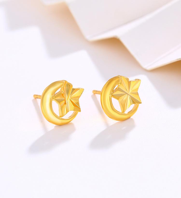 Product Introduction of Bông Tai Đinh tán, Mạ Trang Sức, Vàng 24K, Thiết Kế Ngôi Sao, Mặt Trăng, Xe Hơi Và Hoa, Thời Trang Nhật Bản Và Hàn Quốc, Phong Cách Độc Đáo Hoa Tai Thanh Lịch, Dành Cho Nữ, Mạ Vàng 6