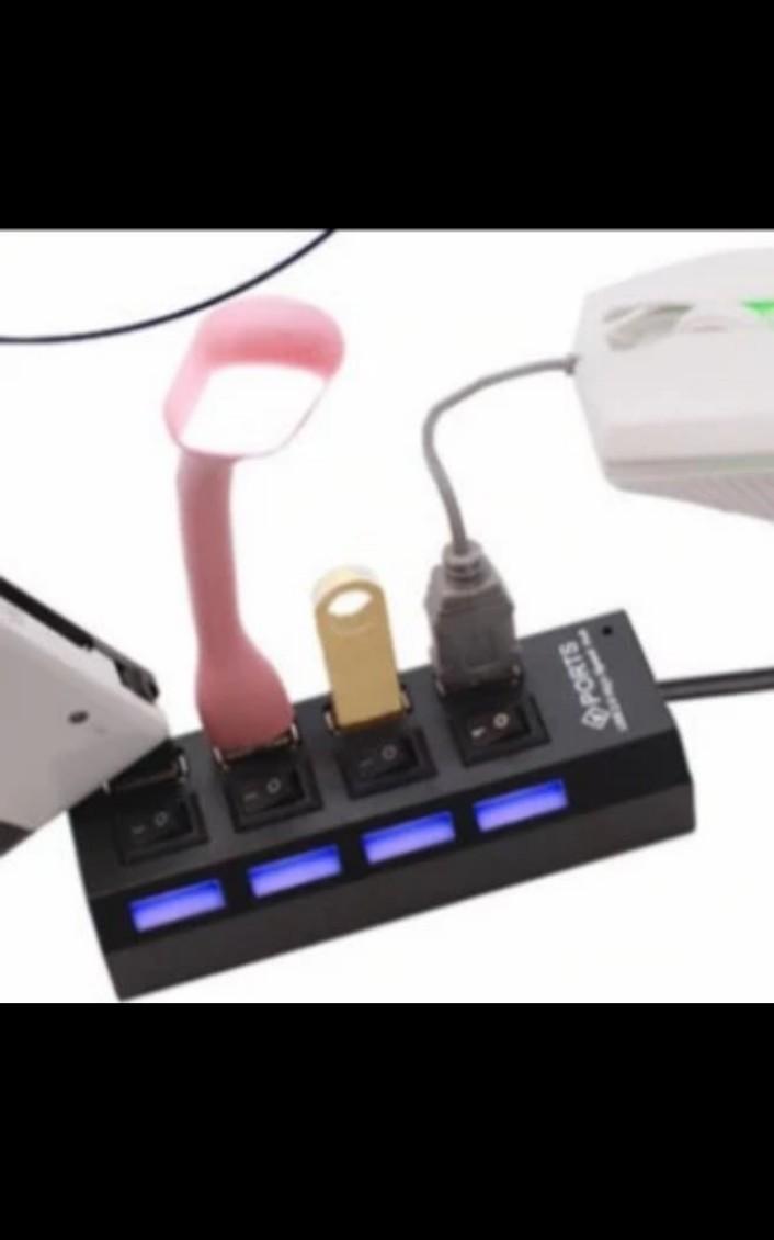 Product Introduction of USB hub 4 port output on off sakelar USB 2.0 2