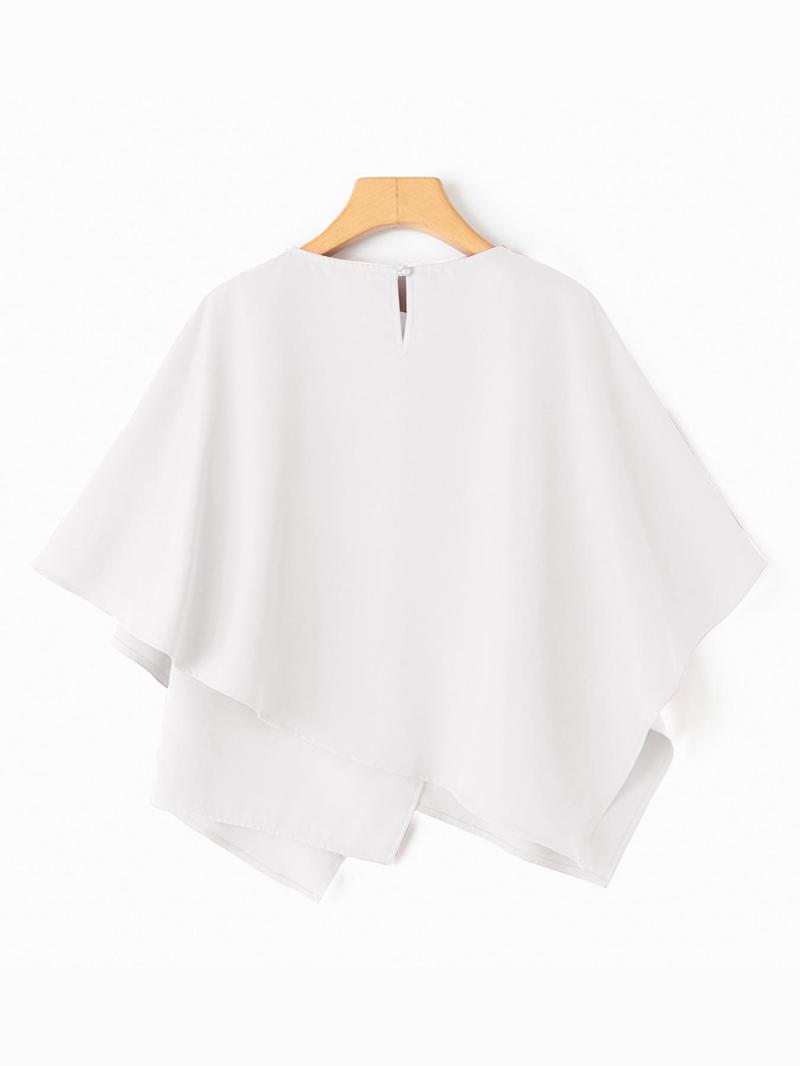 Product Introduction of Women's Plain Keyhole Neck 3/4 Sleeve Blouse, Casual Solid Color Top for Summer, Women's Clothing for Daily Wear 9