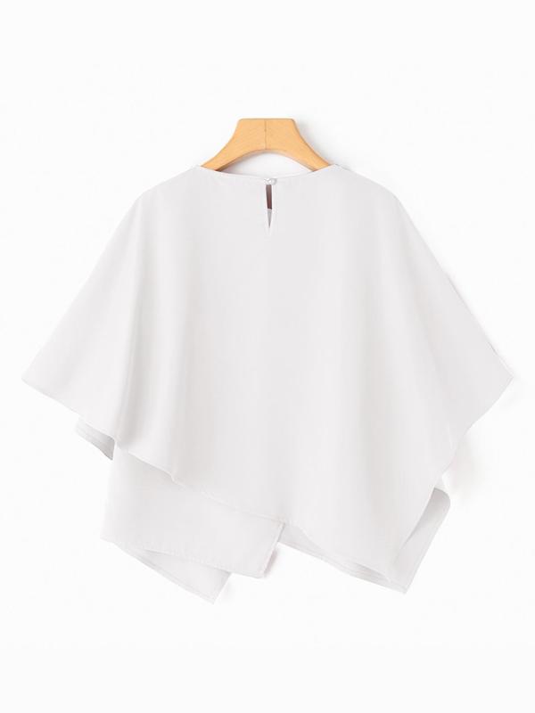 Women's Plain Keyhole Neck 3/4 Sleeve Blouse, Casual Solid Color Top for Summer, Women's Clothing for Daily Wear 8