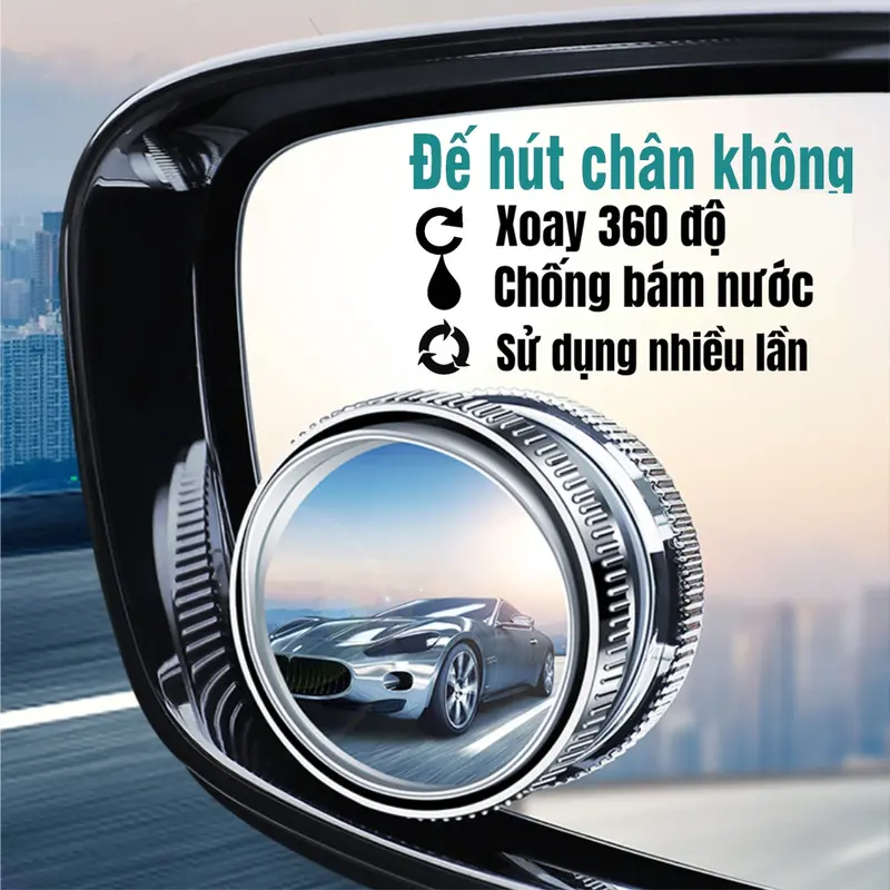Cặp 2 Gương Cầu Lồi GCL-01 Gắn Kính Hậu Ô Tô Xoay 360 Xoá Điểm Mù Sử Dụng Đế Hút Không Để Lại  vết keo khó tẩy. 0