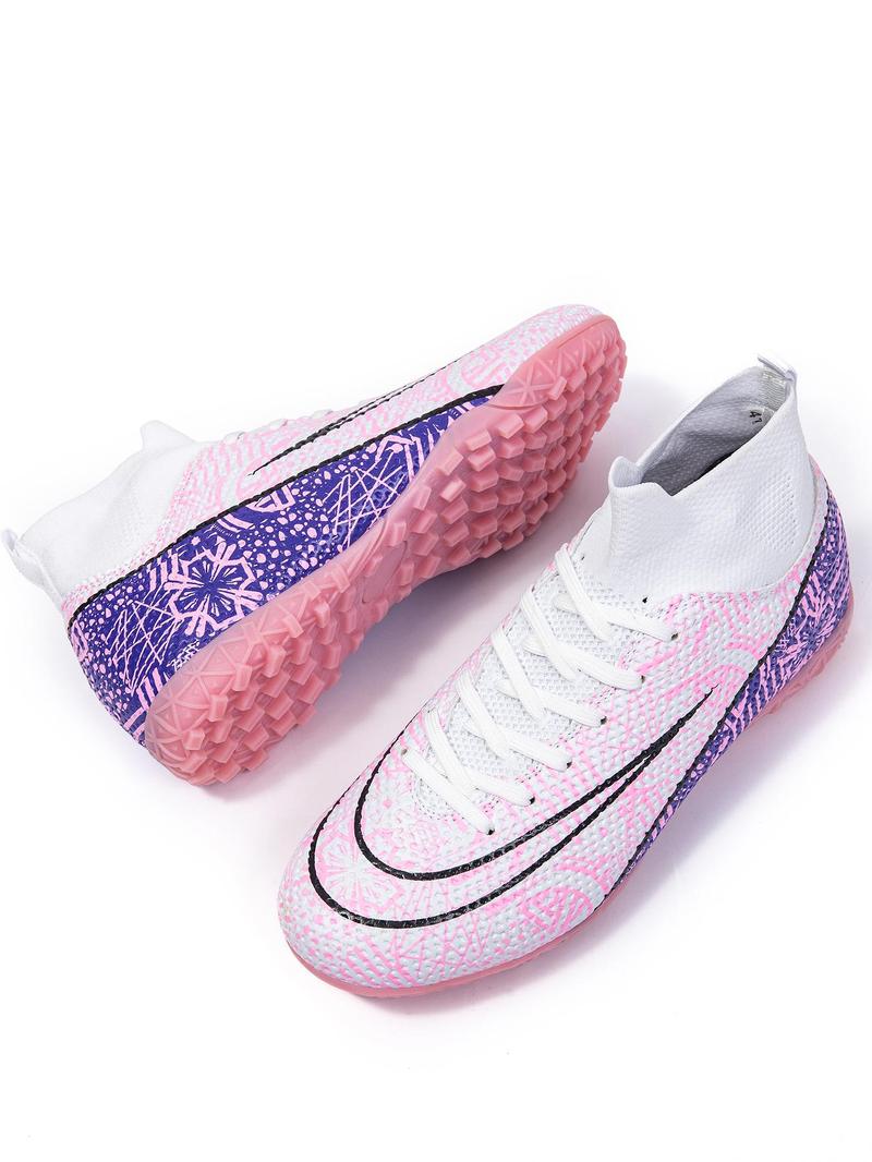Product Introduction of Men's Sporty Lace Up Soccer Shoes, Comfortable Breathable High Top Football Shoes, Professional Training Shoes for All Seasons 2