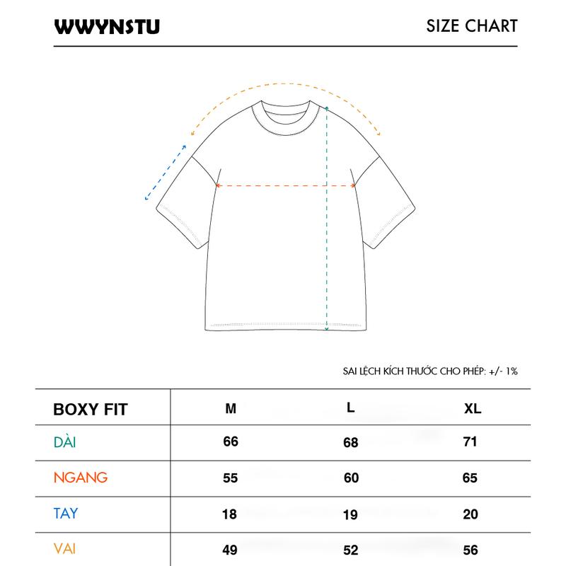Áo thun boxy WWYNSTU BOXY TEE PARADISE vintage vải đã xử lý co rút 100% cotton 250gsm 8