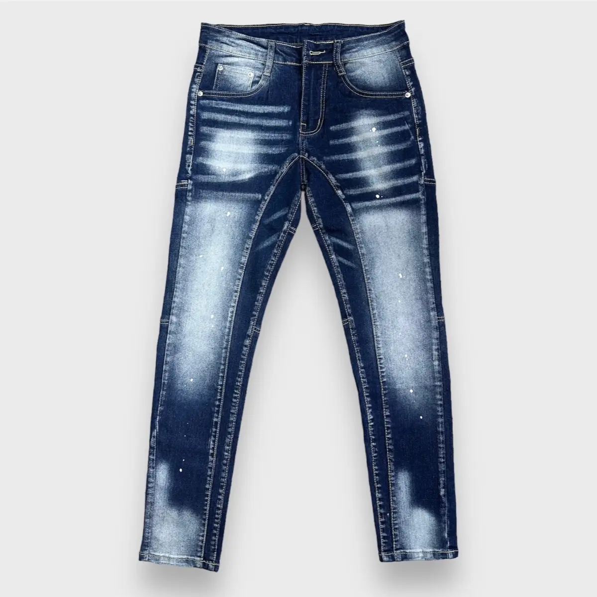 Quần jeans nam xanh đen kẻ sọc VIP nối ống shopvietanhq9 (11) bò d2 có chấm sơn, hàng Super, vải co giãn mạnh 4 chiều Hót new Menswear Pants quần ds - Tết