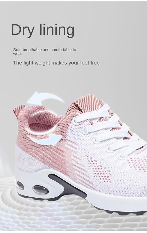 Product Introduction of New Running Shoes Ladies Breathable Sneakers Summer Light Mesh Air Cushion Women's Sports Shoes Outdoor Lace Up Training Shoes Comfortable walking shoes for foot protection 6