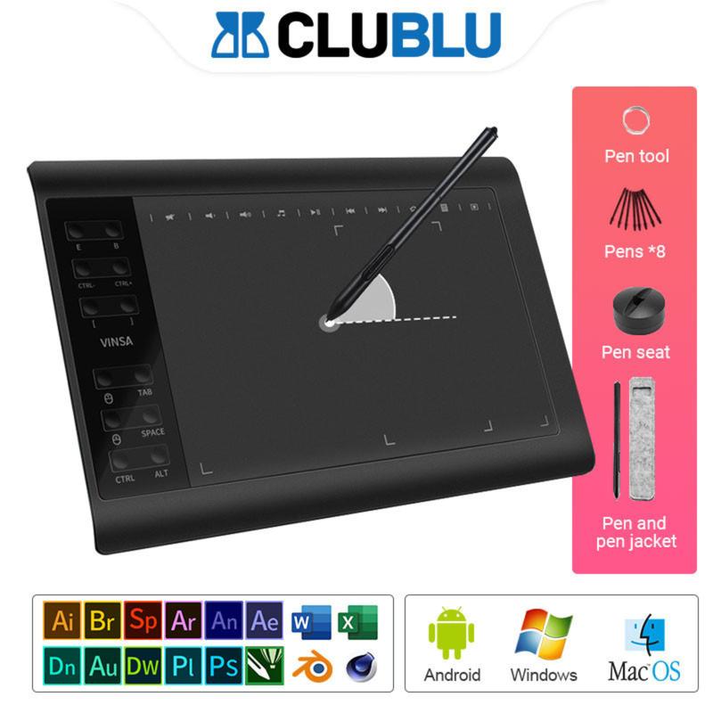 -CLUBLU- Bảng Vẽ Điện Tử Kết Nối Laptop 1060Pro Bảng Vẽ Với Bút Máy Tính Bảng Vẽ OSU & Vẽ & Dạy Trực Tuyến Android/ PC