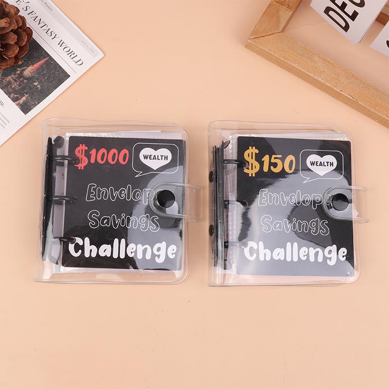 Product Introduction of Simple Mini Binder Money $150/300/500/1000 Savings Challenge Binder Cash Budget Storage Book Budget Binder With Cash Envelopes 17