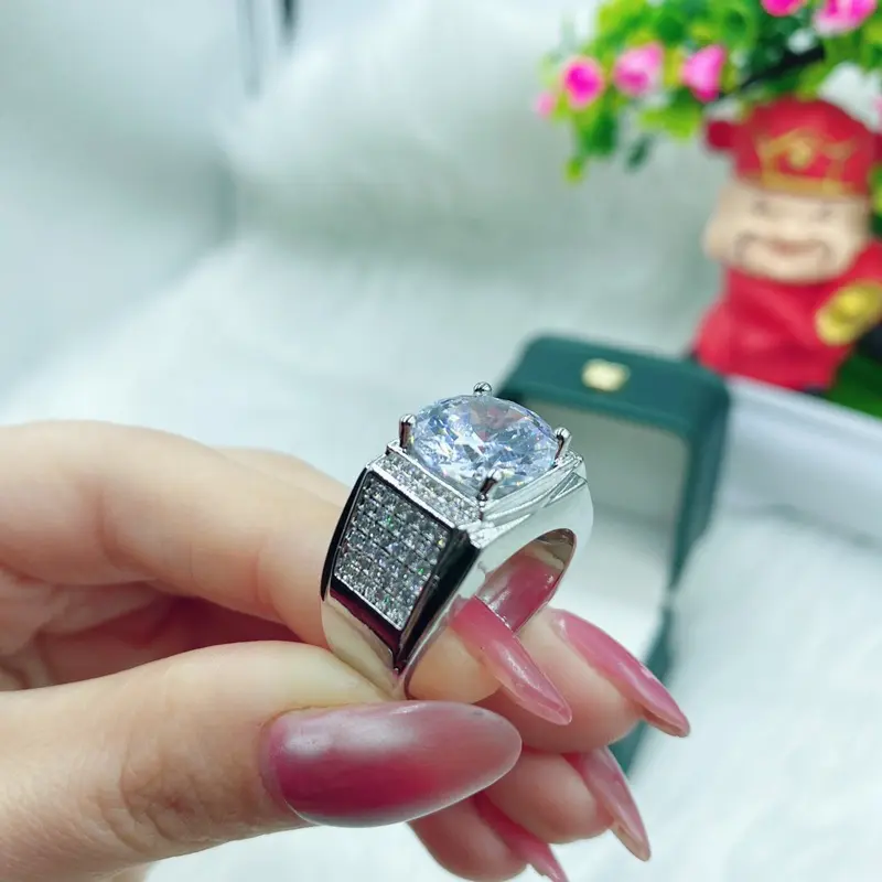 Nhẫn bạc nam mạ bạch kim N19 mạ bạch kim có lót lòng bênd đẹp 9( TẶNG 1 HỘP) 2