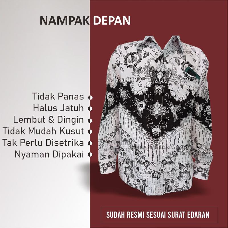 Seragam Batik PGRI Pria Wanita Terbaru Full Furing Erlangga Group 5