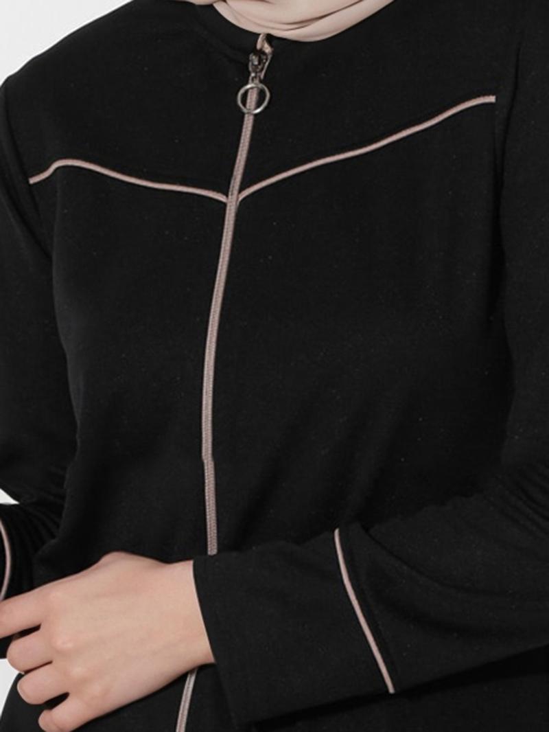 Product Introduction of Clearance Cross-Border Foreign Trade Muslim Clothing Abaya Cardigan Coat Long Zipper Autumn Clothing Dress Middle East 9