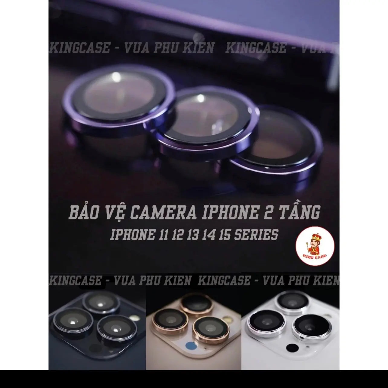 ( giá 1 mắt ) Bảo vệ camera 2 tầng cao cấp đẹp như zin màu nguyên bản cho 11 12 13 14 15 Pro Max