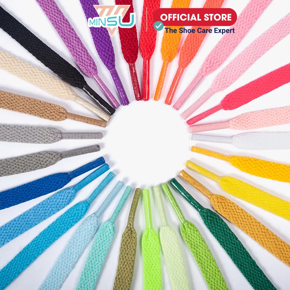 Dây Giày Thể Thao Sneaker Dẹp Chính Hãng MINSU M0202 120cm Đủ Màu Siêu Bền Lựa Chọn ShoeLaces Dẹt Cho Phụ Kiện Giày