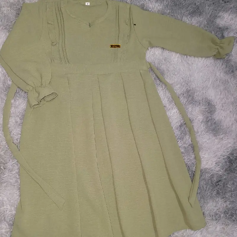 Baju Gamis Anak Mewah Umur 1 Sampai 12 Tahun Bahan Crinkle Polos Airflow Muslim Polos 4
