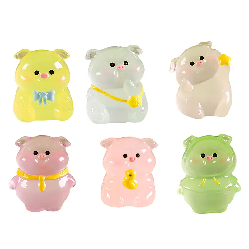 Đồ Trang Trí Lợn Áo Mưa Phát Sáng, Búp Bê Lợn Thắt Nơ Hoạt Hình, Đồ Trang Trí Cảnh Quan Siêu Nhỏ Thích Hợp Cho Nhà Búp Bê Thu Nhỏ, Đồ Chơi Thu Nhỏ 1 Cái 6