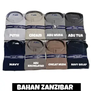 GAMIS JUBAH PRIA AL HARAMAIN ORI BAHAN DOFF ZANZIBAR POLOS LENGAN PANJANG