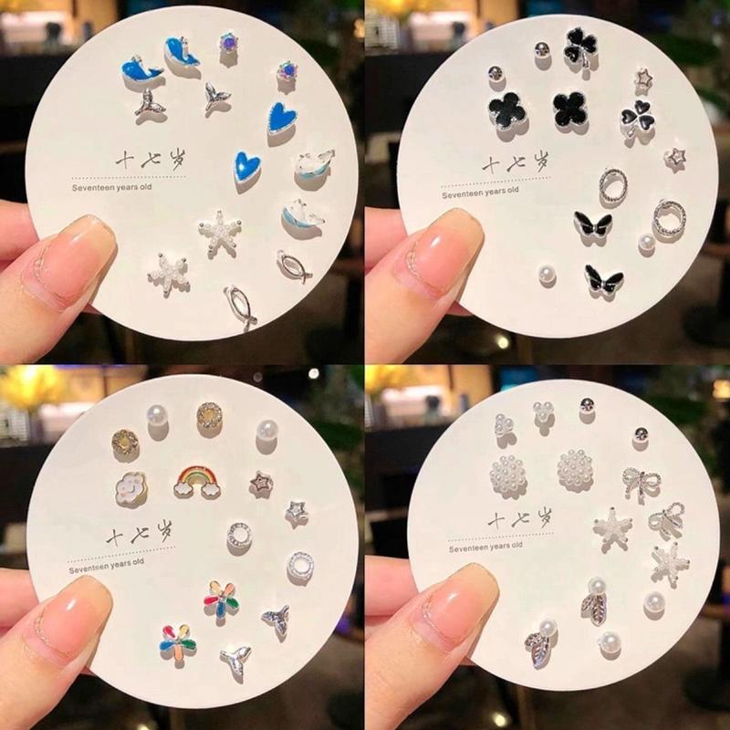 Khuyên Tai Nhựa Trong Suốt Giữ Lỗ, Bông Tai Trong Suốt Chống Dị Ứng Mini Khuyên Tai Nhựa Thời Trang Hàn Quốc