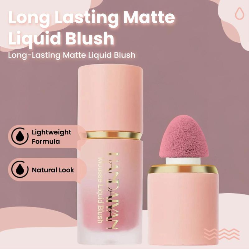 Long Lasting Liquid Blush, 1 Count Natural Look Matte Blush for Daily Makeup, Lightweight Blush, Soft Color Shadow, Suitable for All Skins, Flawless, Makeup Products 1