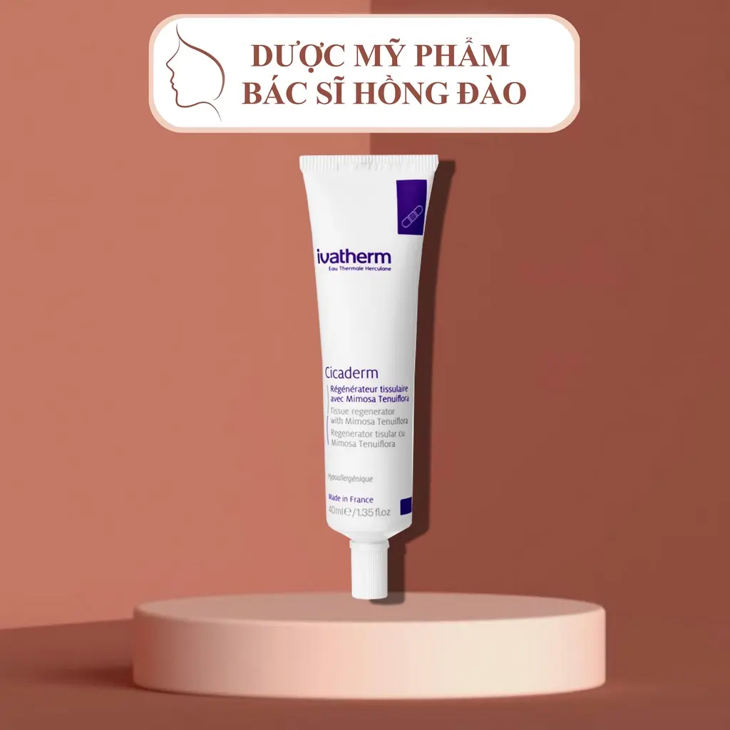 [CHÍNH HÃNG- CÔNG TY] Kem dưỡng ẩm phục hồi da Ivatherm Cicaderm làm dịu da kích ứng, giảm hình thành sẹo 40ml Skincare Nữ Chăm Sóc Da Làm Đẹp Da Dưỡng Ẩm Da Bí Women