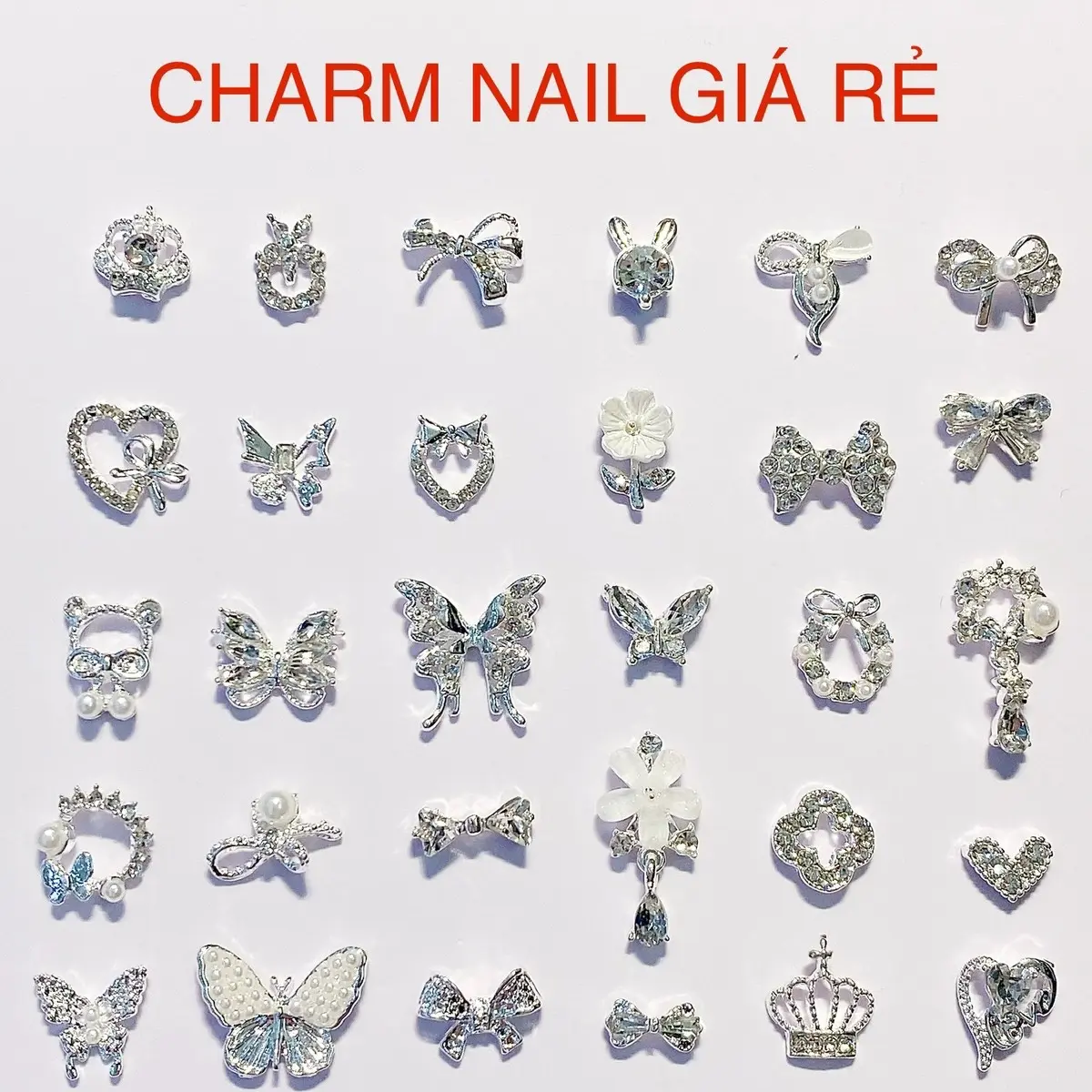 [Bảng 1] [Giá 1 viên] Charm nail hợp kim trang trí móng, charm nail đính móng nghệ thuật Nữ
